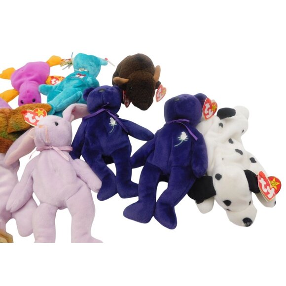 Lot of 10 Vintage TY Beanie Baby Plush with Original Tags Months Dalmatian Kiwi - Picture 5 of 5